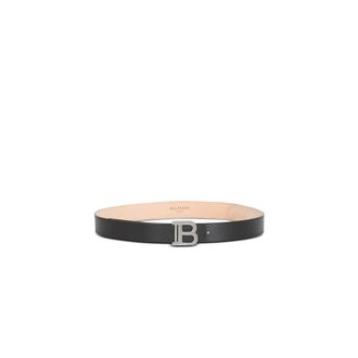 Balmain Gladde leren B-riem - Dames - Riemen - Zwart - 90 CM - Leer - Accessoires
