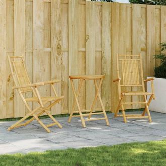 Berkfield Home 3 Piece Bistro Set Bamboo in Brown