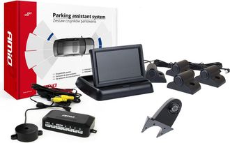 OEM Kit De Sensores De Estacionamiento Tft02 De 4,3 Con C&aacute;mara Hd-502-ir, 4 Sensores, Color Negro, Para Cami&oacute;n