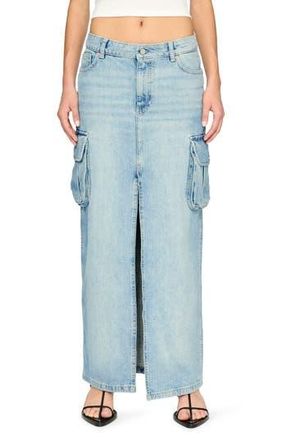 DL1961 Asra Denim Cargo Maxi Skirt in Fountain Cargo at Nordstrom Rack, Size 23