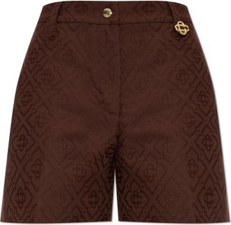 Casablanca Korte Broeken, Dames, Bruin, 2Xs, Katoen, Monogram Shorts