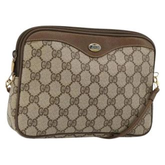 Gucci Pre-owned Cross Body Bags, female, Beige, Size: ONE SIZE Pre-owned Vintage GG Canvas Shoulder Bag