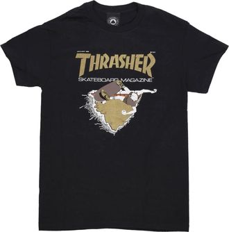 Thrasher Zwart Goud Tee Korte Mouw T-shirt - Heren - T-shirts - Zwart - M - Katoen - Tops
