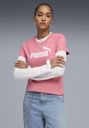 Puma T-Shirt PUMA ESS NO. 1 LOGO TEE (S), Damen, Gr. XXL, wild pink, Jersey, Obermaterial: 100% Baumwolle, bedruckt, regular fit normal, Rundhals, Shirts T