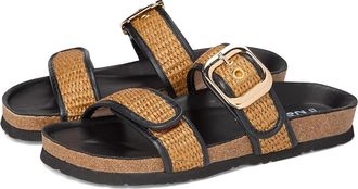 Naot Nashville Womens Sandals Soft Black Leather/Golden Brown Raffia : EU 41 (US Womens 10) M