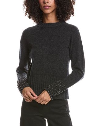 Brodie Ellie Pearl Detail Crewneck Cashmere Sweater