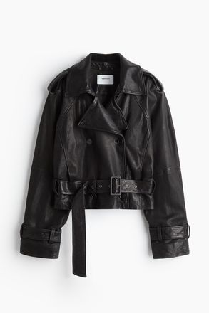 H&M Lederjacke - Schwarz