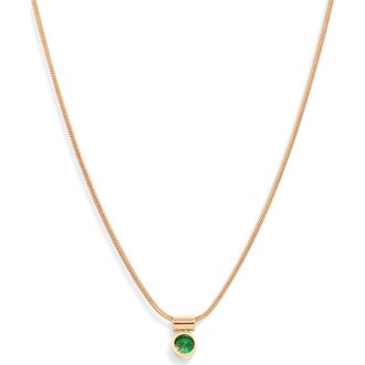 Set & Stones Ellie Birthstone Pendant Necklace in Gold/may at Nordstrom