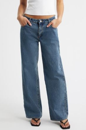 Abrand 99 Alison Baggy Straight Leg Jeans in Tint Mid Blue at Nordstrom, Size 26