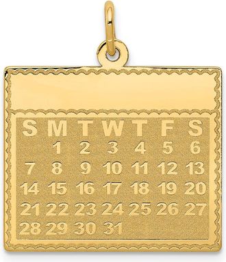 Diamond2Deal 14k Yellow Gold Monday the First Day Calendar Pendant