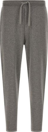 Brunello Cucinelli Cotton Blend Joggers Pantaloni Grigio-Uomo