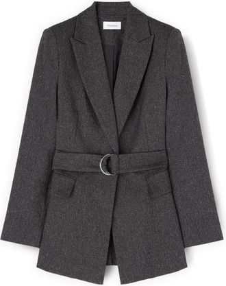 Motivi Tweed Blazer met Riem - Dames - Blazers - Grijs - S - Tweed - Jassen