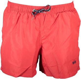 La Martina Zwemshorts met elastische tailleband - Heren - Strandmode - Rood - M - Leer - Badmode