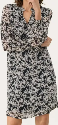 Part Two Botella Dress In Dark Navy Contrast