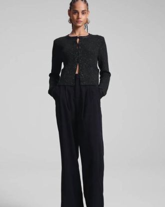 A.L.C. Meg Sequin Embellished Cardigan In Black