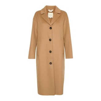 Part Two Single-Breasted Coats, female, Brown, Size: XS Dark Camel Melange Jacket