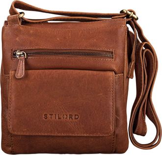 STILORD Leon Small Leather Bag Men Women Handbag Satchel Vintage Mini Cross Body, Colour:Cognac-Brown