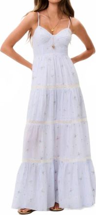 LoveShackFancy Womens Story Cotton Maxi Dress In Blue