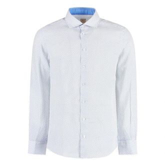 Bastoncino Bedrukt katoenen overhemd - Heren - Casual Overhemden - Wit - 2XL - Katoen - Overhemden