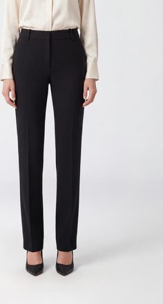 Ermanno Scervino Sartorial Straight-Leg Cr&ecirc;pe Trousers with a Slim Fit