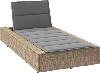 vidaXL Tumbona Con Coj&iacute;n Flotante Rat&aacute;n Sint&eacute;tico Beige Vidaxl