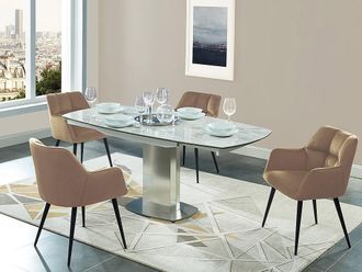 Pascal Morabito Sedia con braccioli in Velluto e Metallo Beige - Lotto di 2 - PEGA di Pascal MORABITO