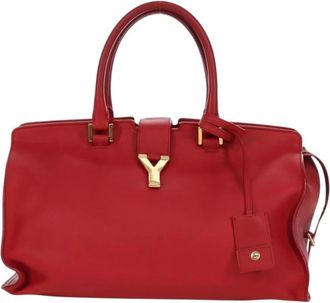 Saint Laurent Pre-owned Handbags, female, Red, Size: ONE SIZE Pre-owned Vintage Red Leather Top Handle Bag