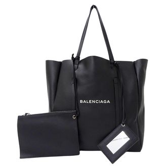 Balenciaga Black Leather Handbag Tote Bag (Pre-Owned)