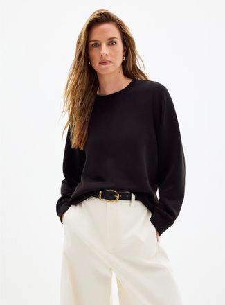 Contemporaine Womens Peachskin crew-neck sweatshirt