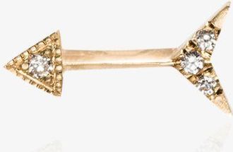 Lizzie Mandler 18K Yellow Gold Mini Arrow Diamond Stud Earring - Womens - Diamond/18kt Gold
