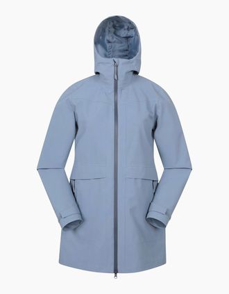 Mountain Warehouse Womens Mountain Warehouse Womens/Ladies April Longline Waterproof Jacket - Blue - Size: 20