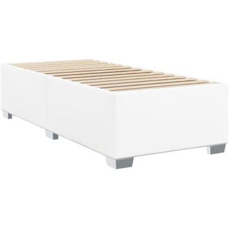 vidaXL Vidaxl - Estructura De Cama Sin Colch&oacute;n Cuero Sint&eacute;tico Blanco 100x200cm