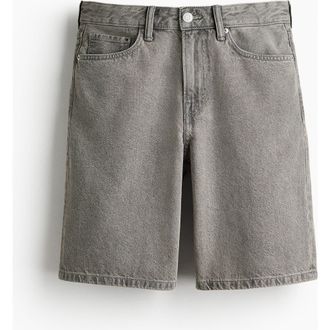 H&M Relaxed Fit Denim Shorts in Denim Gray at Nordstrom, Size 42