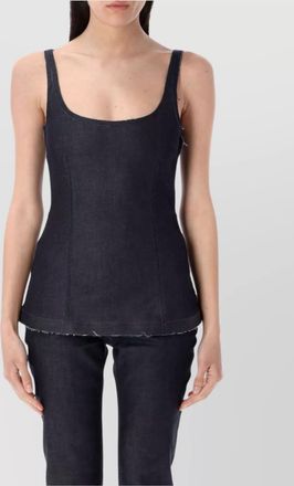 Marni denim top sleeveless raw hem