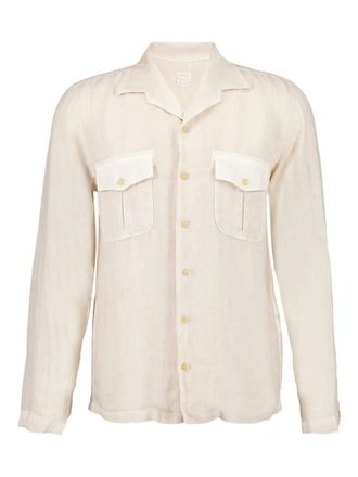 120% Lino pocket long-sleeve shirt - Neutrals