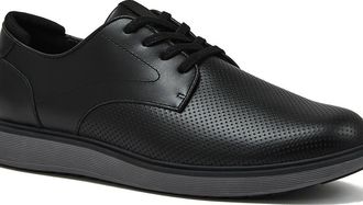 Lands End Leather Lace Up Derby Oxfords in Black at Nordstrom, Size 10.5