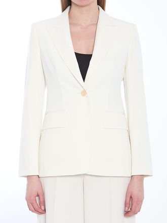 Max Mara Womens Single-breasted Jacket - Ivory Wool - Size EU 44 (Womens)