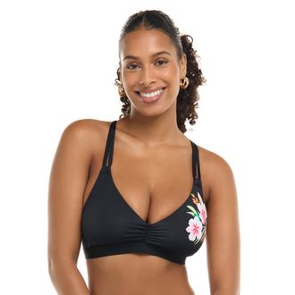 Skye Womens Sarah D, Dd, E, F Cup Bikini Top Swimsuit, Plumeria, F