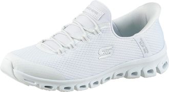 Skechers Slip-On Sneaker SKECHERS GLIDE-STEP-PURSUIT, Damen, Gr. 35, weiss (wei&szlig;), Textil, Schuhe Slip-On Sneaker, Freizeitschuh mit elastischem Einstieg