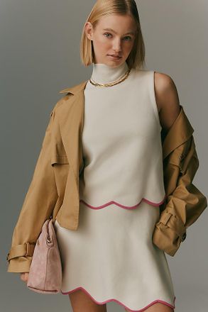 Maeve Scalloped Turtleneck Sweater Tank Top