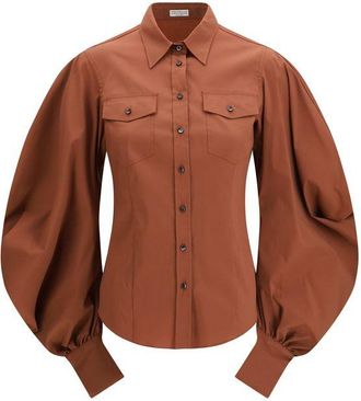 Brunello Cucinelli Brown Cotton Womens Blouse