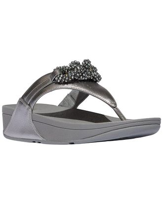 FitFlop Fitflop Lulu Beaded Chain Leather Toe Post Sandal
