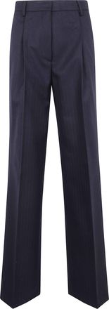 Dries Van Noten Womens Portias Pants - Dark Blue Wool - Size EU 38 (Womens)