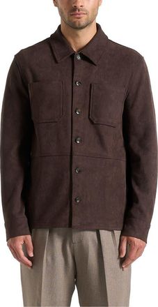 Mani&egrave;re De Voir Thomas Suede Long Sleeve Shirt in Brown at Nordstrom, Size X-Large