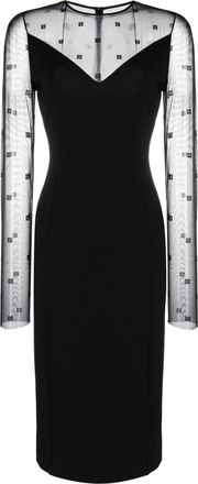 Givenchy logo-jacquard midi dress - women - Elastane/Polyamide/Viscose - 38 - Black
