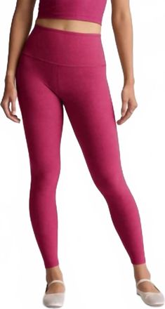 Beyond Yoga Spacedye Caught In The Midi Legging In Sangria Heather