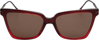 Ferragamo Rechthoekige zonnebril - Dames - Zonnebrillen - Rood - ONE Size - Accessoires