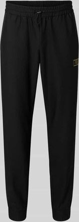 Emporio Armani Regular Fit Sweatpants mit Strukturmuster in Black, Gr&ouml;&szlig;e XXL