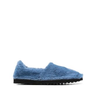 Marni Slippers, male, Blue, Size: 9 US Faux Fur Slip-On Loafer
