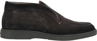 Santoni Dragon Suede Ankle Boot With Round Toe Design